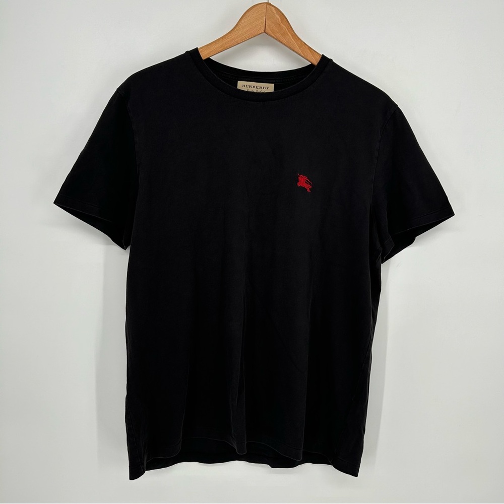 Burberry Shirt Mens Extra Large Black Cotton Short Sleeve Crew Neck Tee